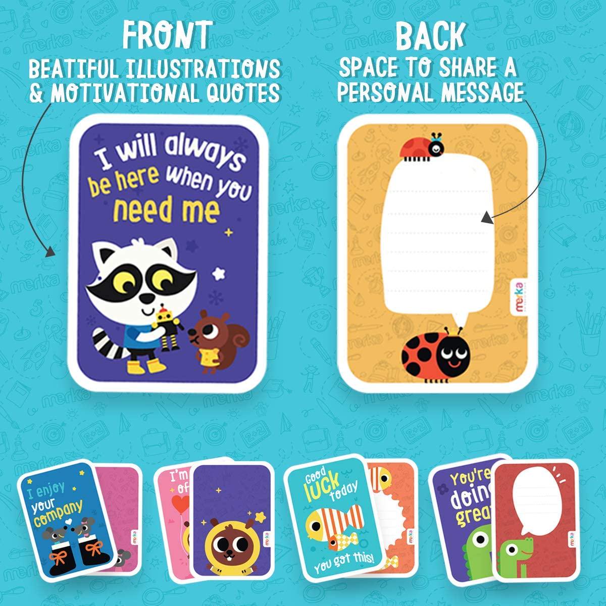 merka, merka Kids Lunch Box Notes Special Daily Quotes 50 Cards Motivational Flash Cards
