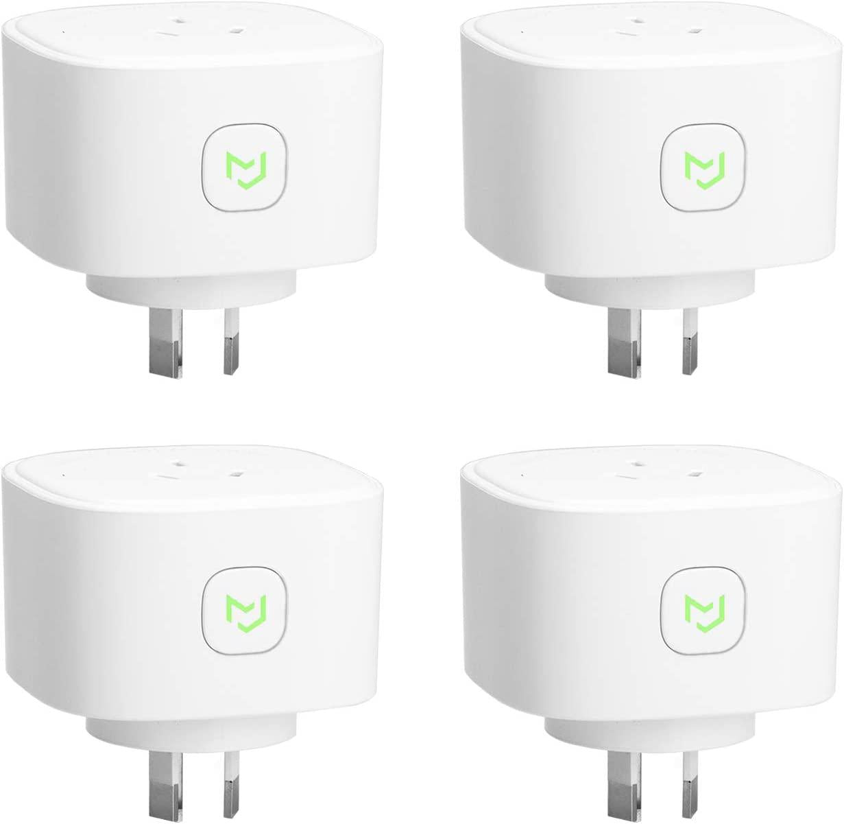 meross, meross Smart Plug WiFi Outlet with Energy Monitor, App Remote Control, Timing Function, Compatible with Alexa, Google Assistant, SmartThings, SAA and RCM Certified - 4 Pack